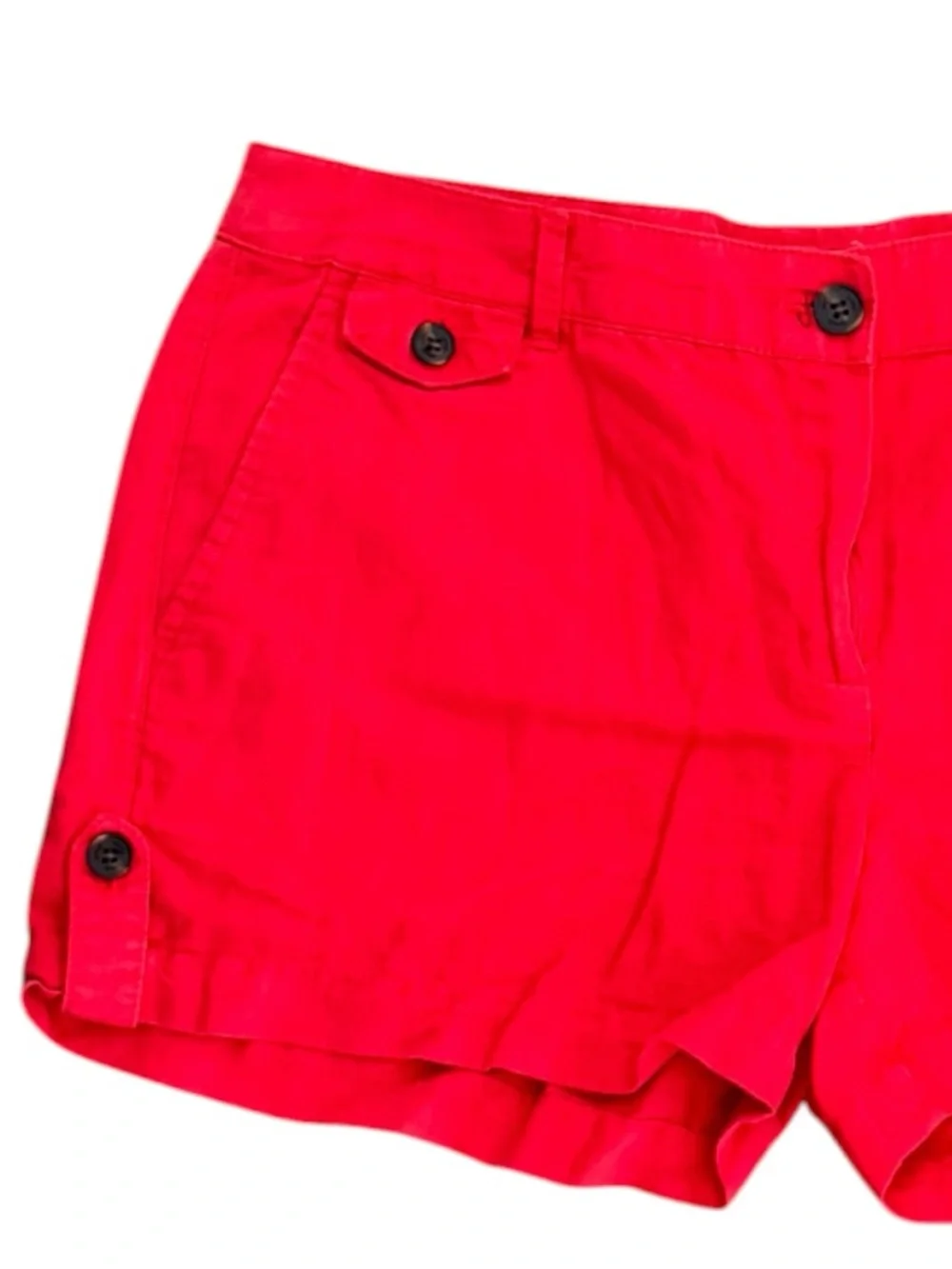 MNG by Mango Casual Linen Collection Scarlet Red Linen Shorts Size 10